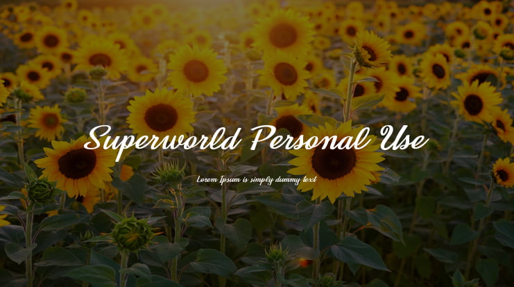 Superworld Personal Use Font