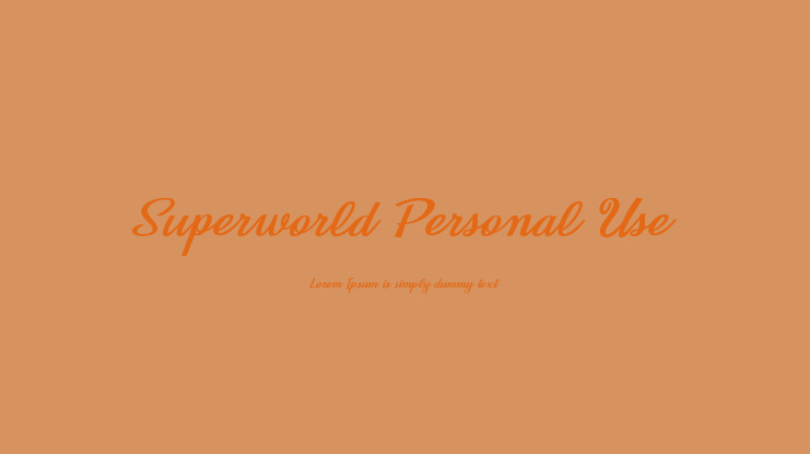 Superworld Personal Use Font