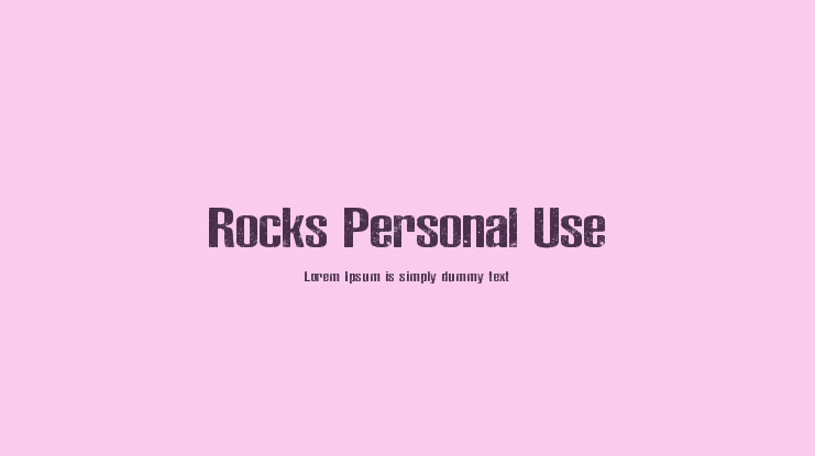 Rocks Personal Use Font