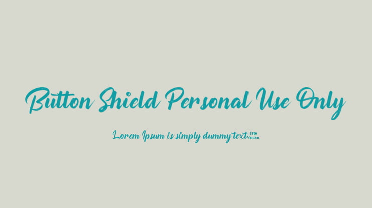 Button Shield Personal Use Only Font