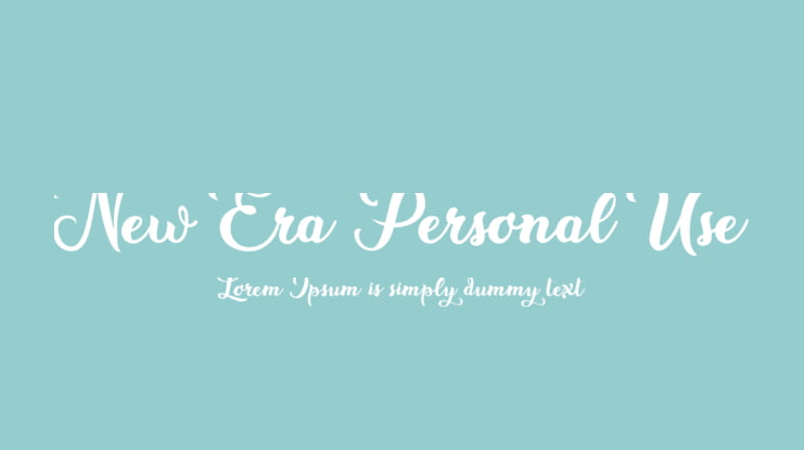 New Era Personal Use Font