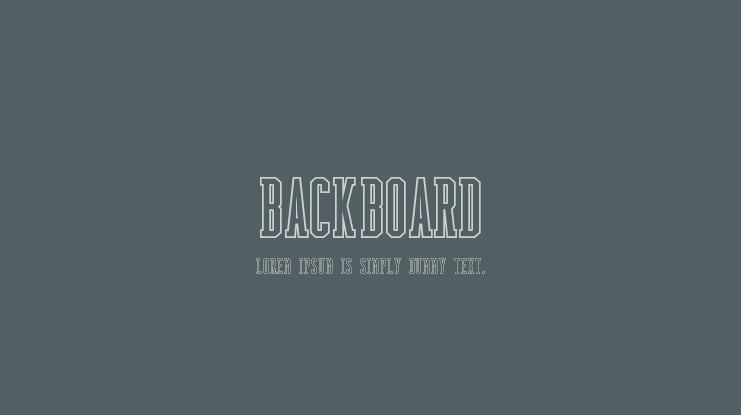 Backboard Font