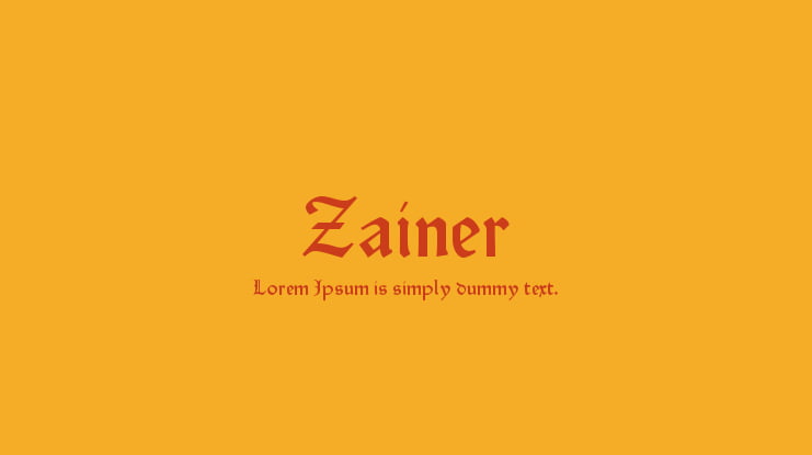 Zainer Font Family