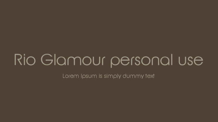 Rio Glamour personal use Font