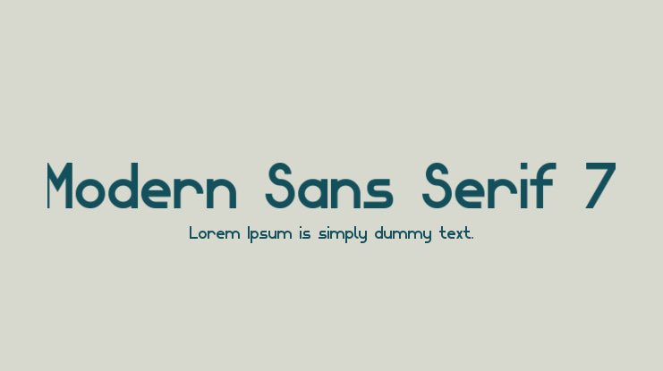 Modern Sans Serif 7 Font