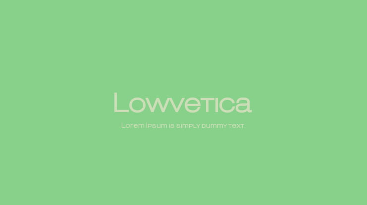 Lowvetica Font Family