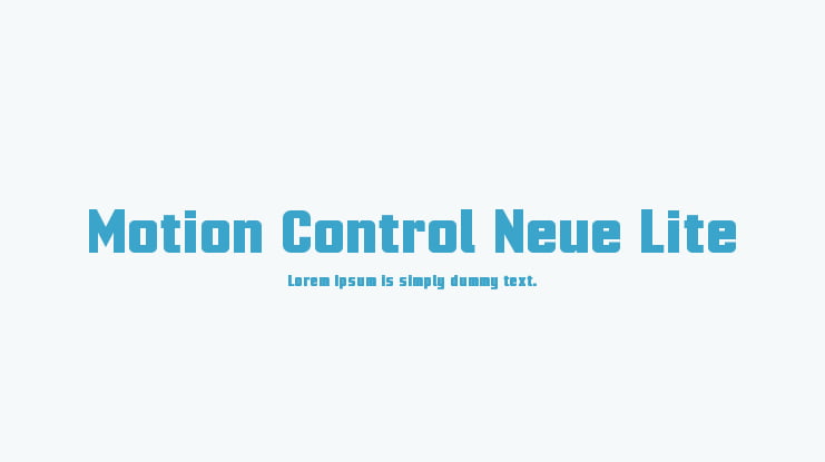 Motion Control Neue Lite Font