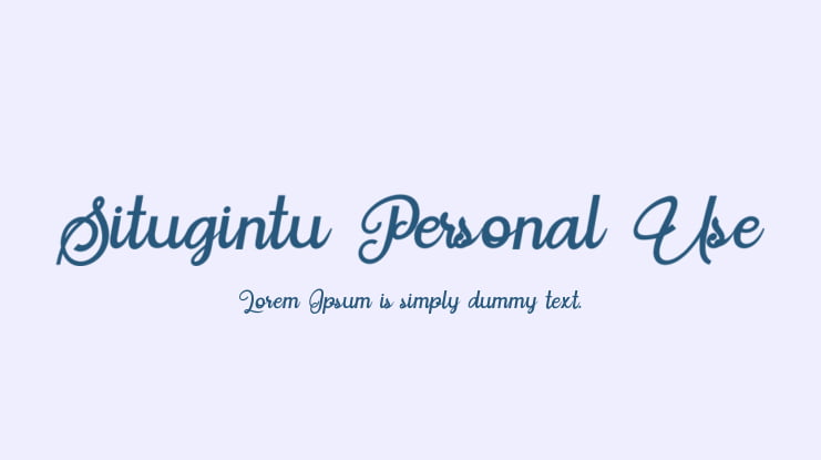 Situgintu Personal Use Font