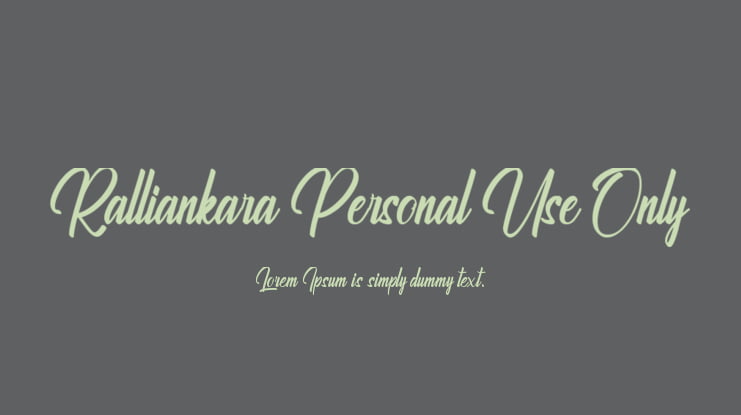 Ralliankara Personal Use Only Font