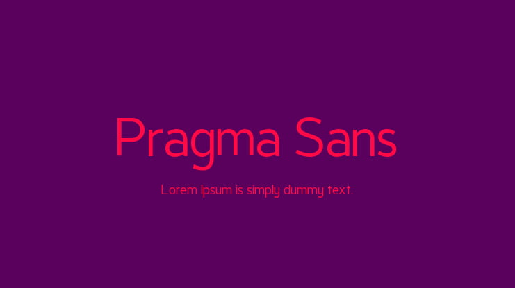Pragma Sans Font