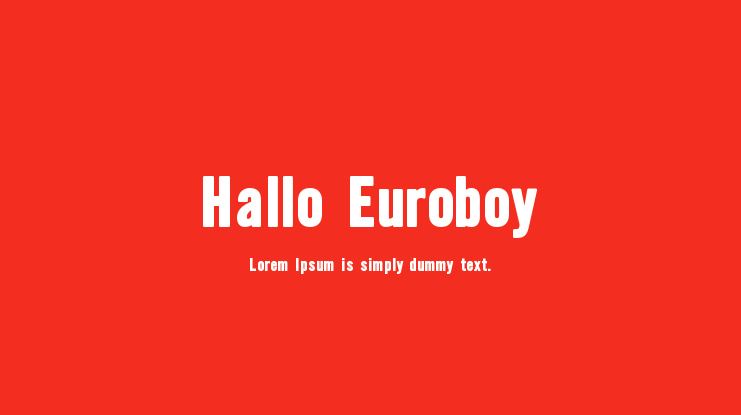 Hallo Euroboy Font