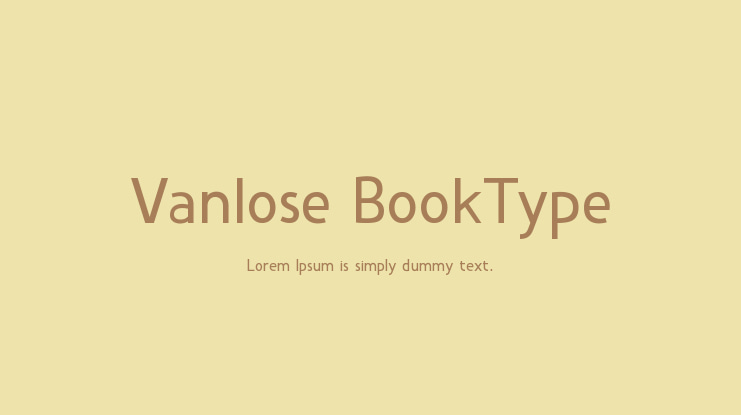 Vanlose BookType Font
