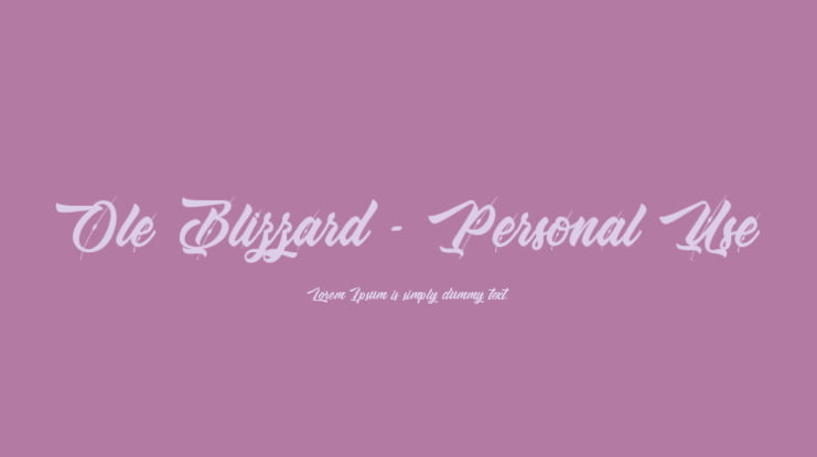 Ole Blizzard - Personal Use Font