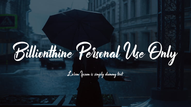 Billionthine Personal Use Only Font Family