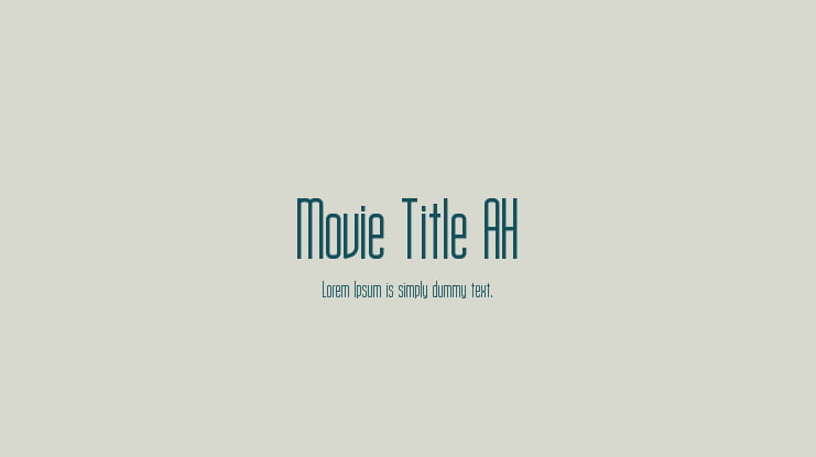 Movie Title AH Font