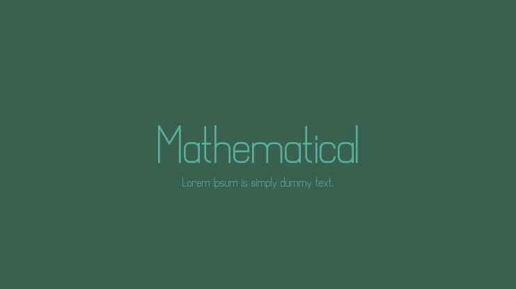 Mathematical Font Family