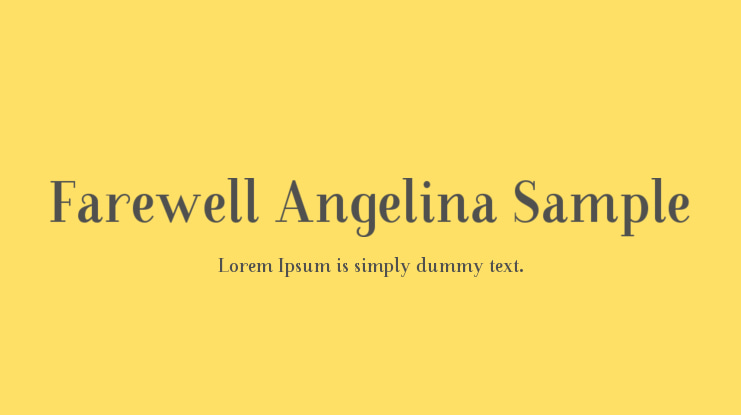 Farewell Angelina Sample Font