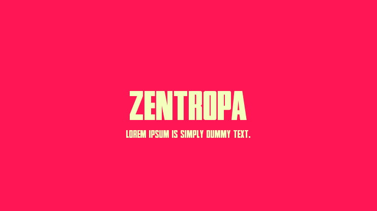 Zentropa Font