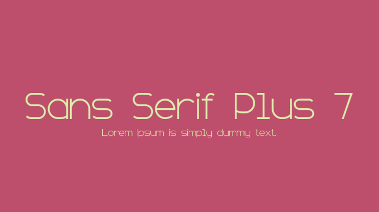 Sans Serif Plus 7 Font