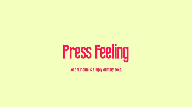 Press Feeling Font