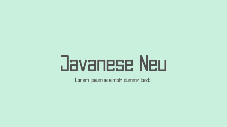 Javanese Neu Font