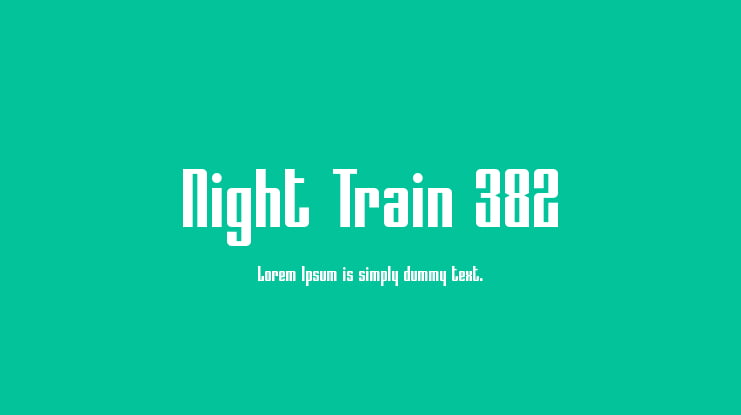 Night Train 382 Font