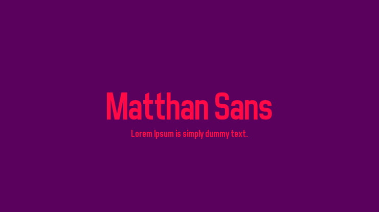 Matthan Sans Font Family
