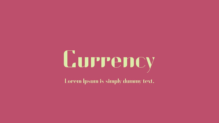 Currency Font Family