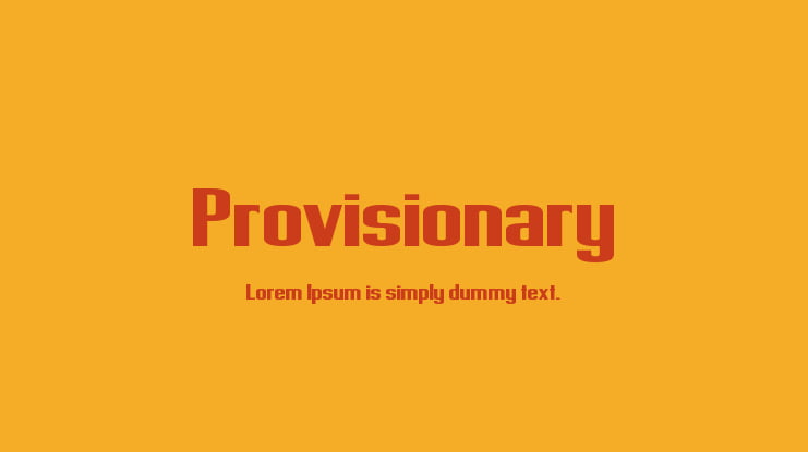 Provisionary Font