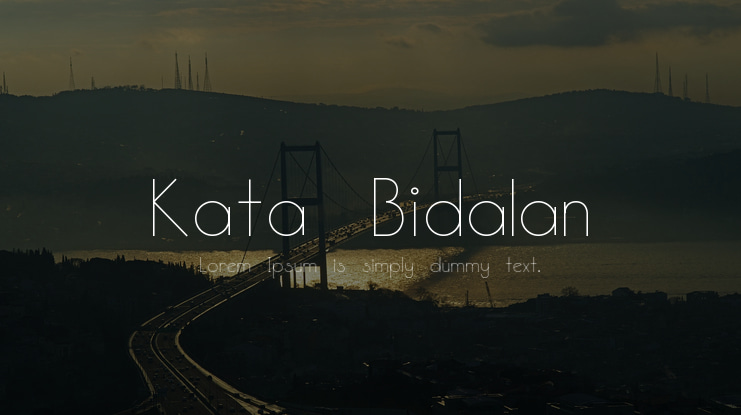 Kata Bidalan Font Family