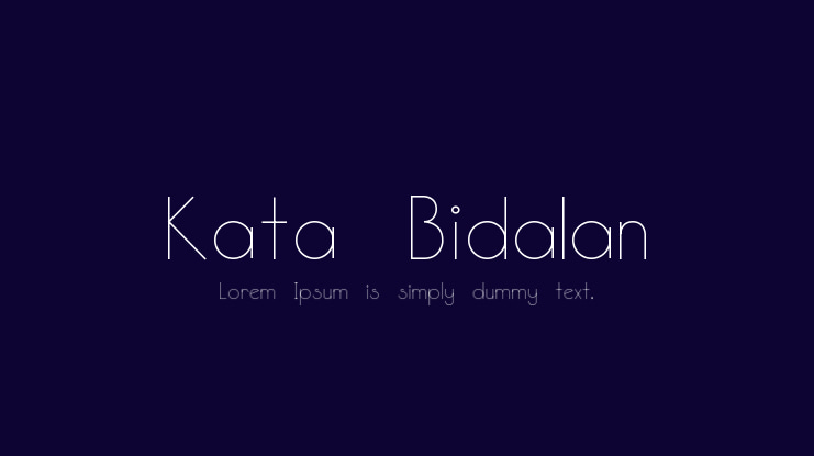 Kata Bidalan Font Family