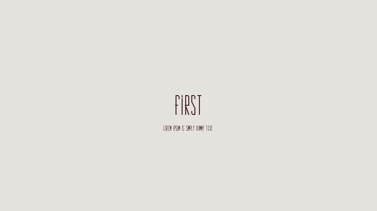 First Font Family
