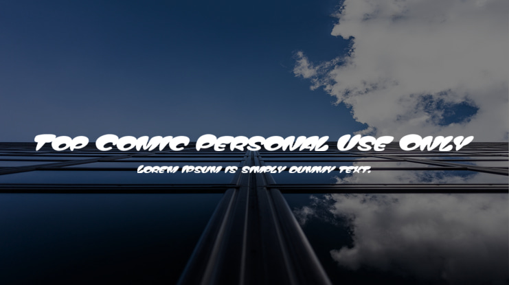 Top Comic Personal Use Only Font