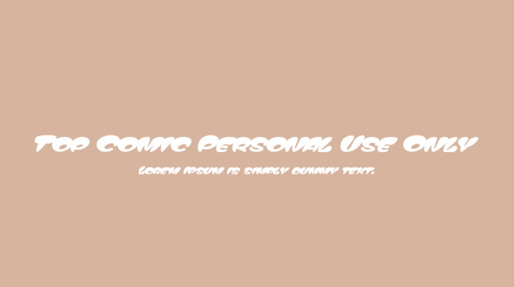 Top Comic Personal Use Only Font