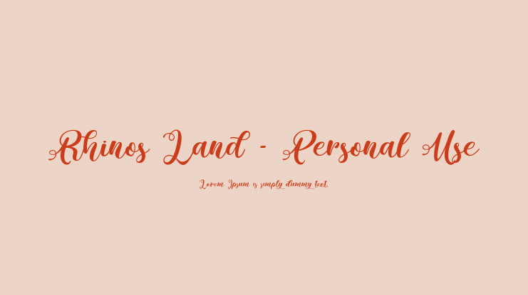 Rhinos Land - Personal Use Font