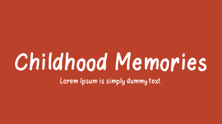 Childhood Memories Font