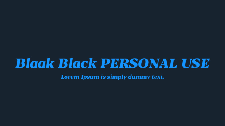 Blaak Black PERSONAL USE Font Family