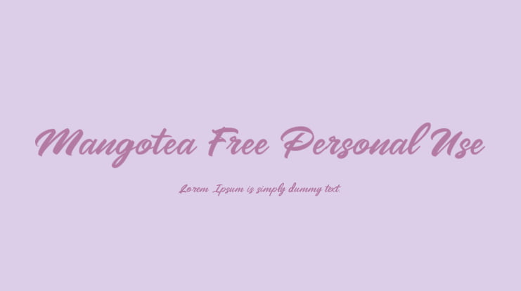 Mangotea Free Personal Use Font