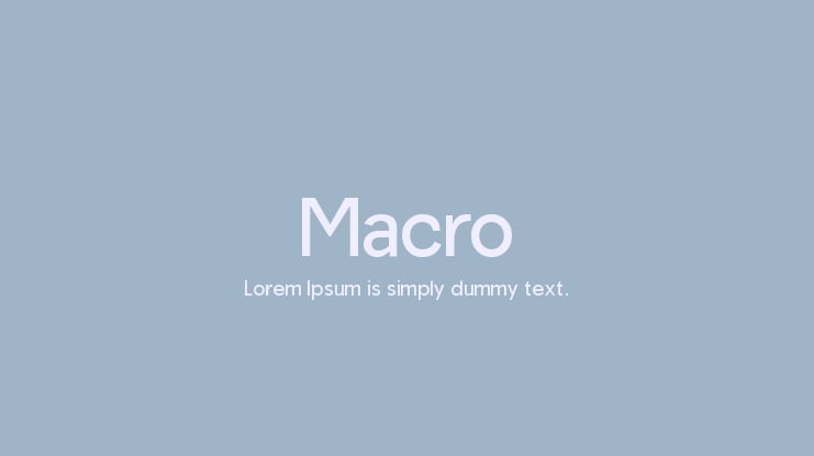 Macro Font