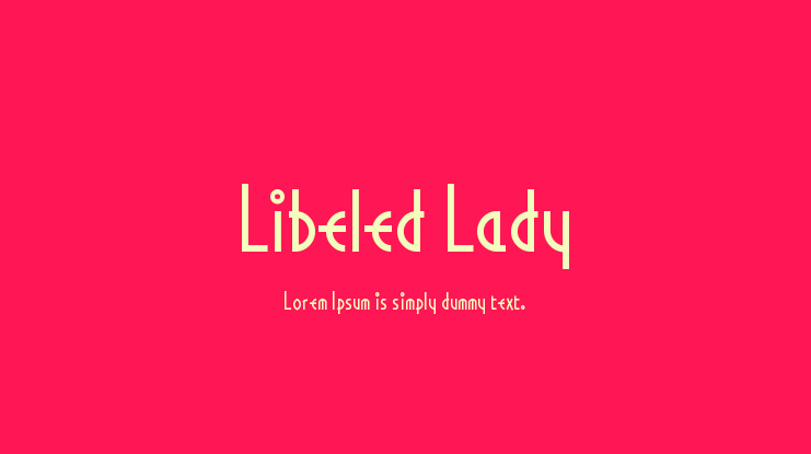 Libeled Lady Font