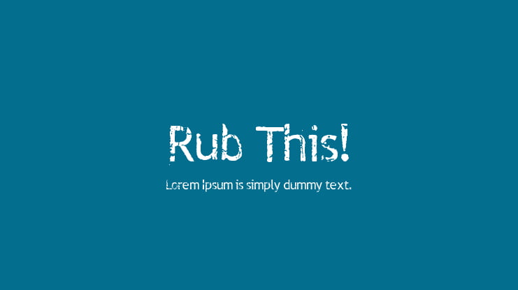 Rub This! Font