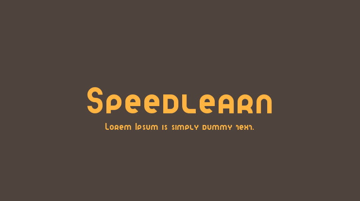 Speedlearn Font