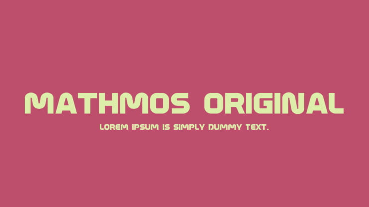 Mathmos Original Font Family