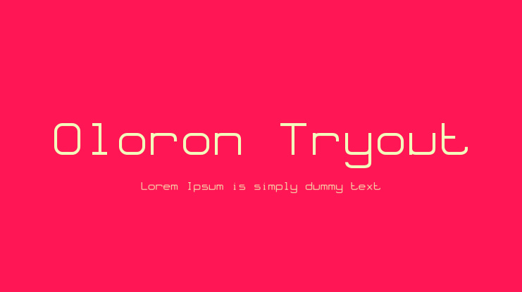 Oloron Tryout Font