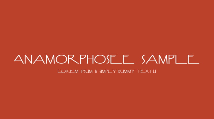 Anamorphosée sample Font