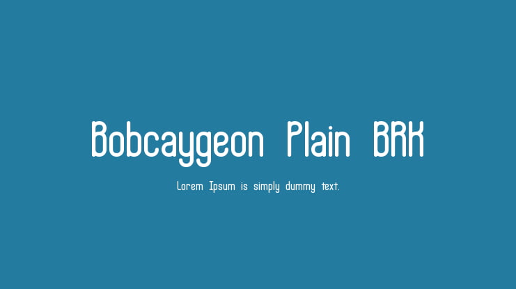 Bobcaygeon Plain BRK Font