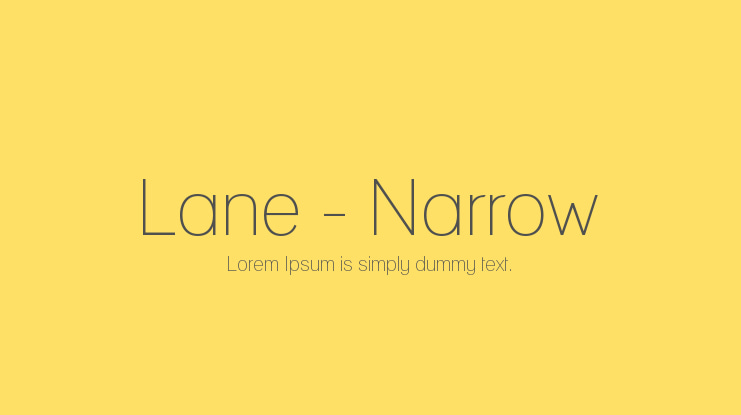 Lane - Narrow Font