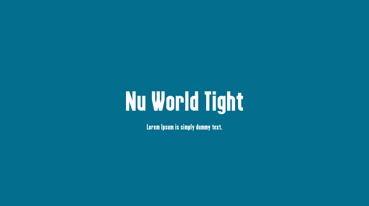 Nu World Tight Font
