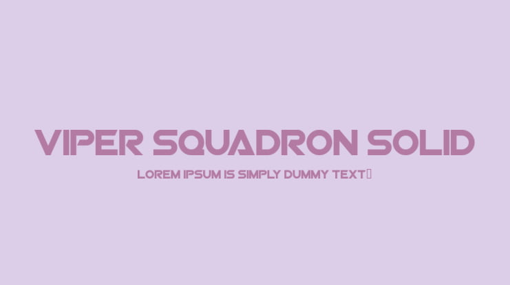 Viper Squadron Solid Font