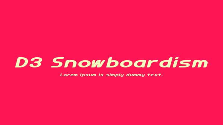 D3 Snowboardism Font